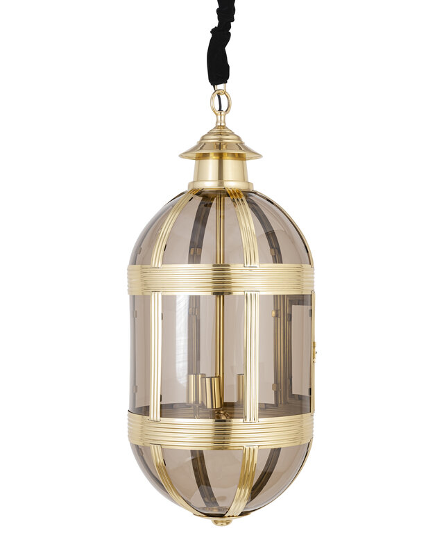 PTMD Mikk messing antieke glazen hanglamp