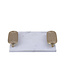 PTMD Wit Marmeren Dienblad | Gouden Handvaten | H5 x B30 x D23 cm