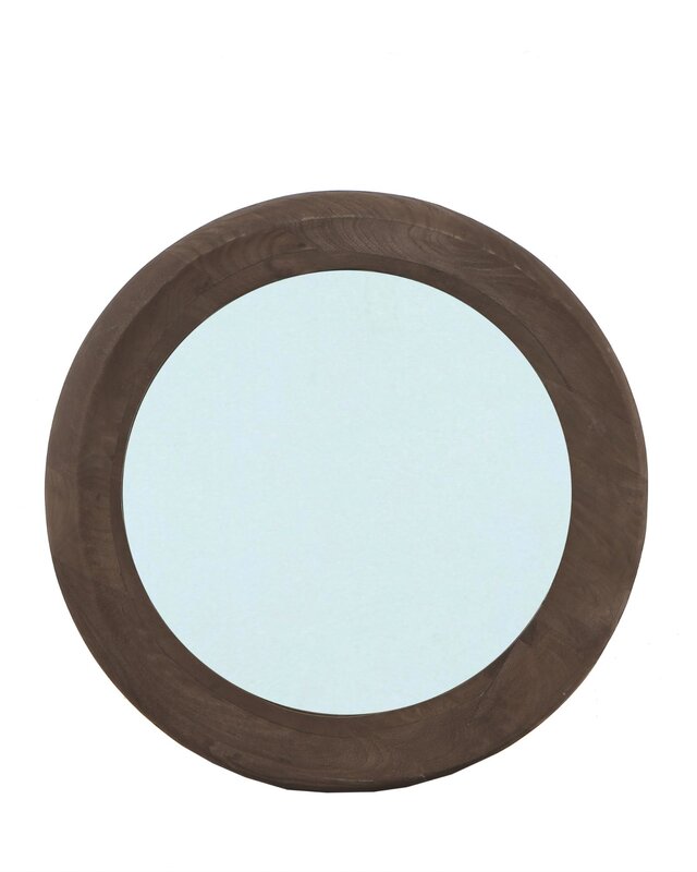 PTMD Noam Ronde Spiegel | Mangohout | Bruin | D70 cm