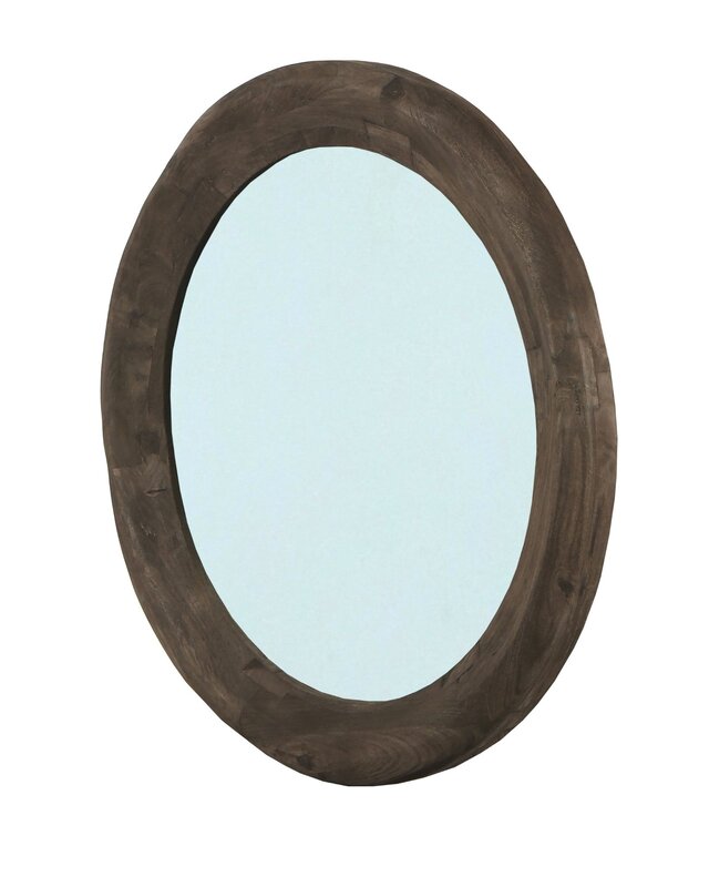 PTMD Noam Brown Mango Houten Ronde Spiegel L