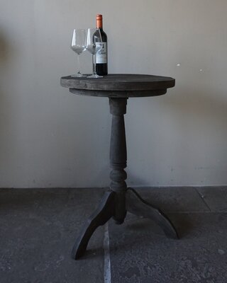 Rene Houtman Wijntafel | Teakhout | D50 x H75 cm | Nr 1