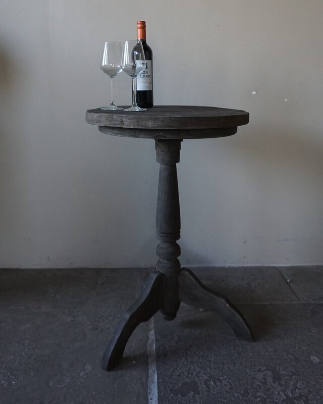 Rene Houtman Wijntafel | Teakhout | D50 x H75 cm | Nr 1