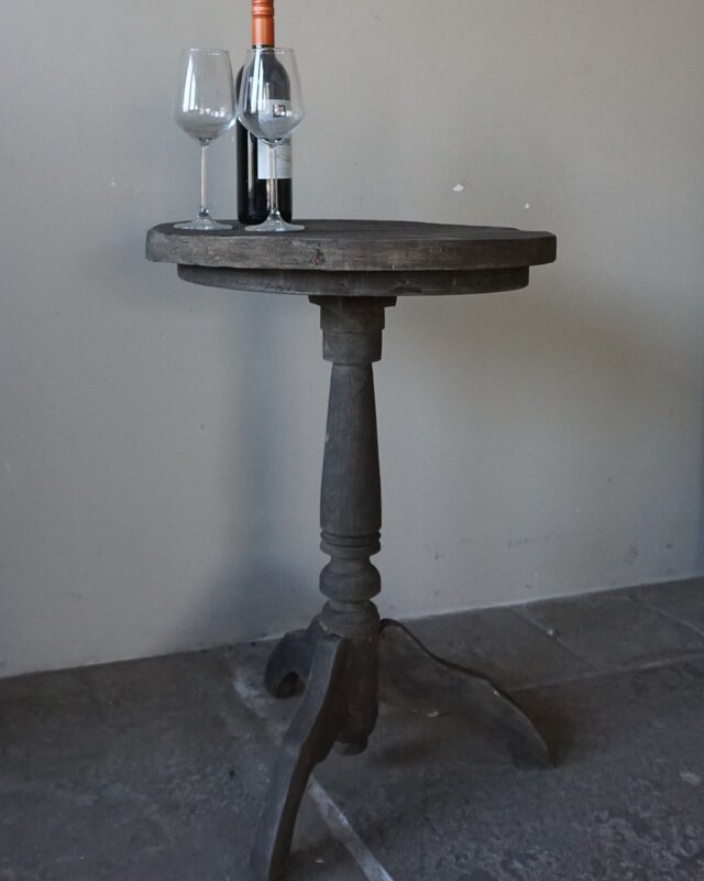 Rene Houtman Wijntafel | Teakhout | D50 x H75 cm | Nr 1