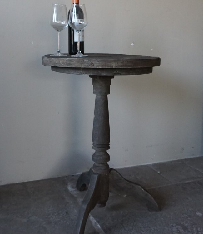 Rene Houtman Wijntafel | Teakhout | D50 x H75 cm | Nr 1