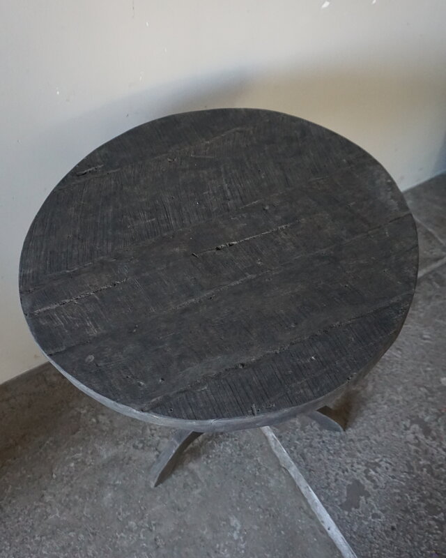 Rene Houtman Wijntafel | Teakhout | D60 x H75 cm | Nr 1