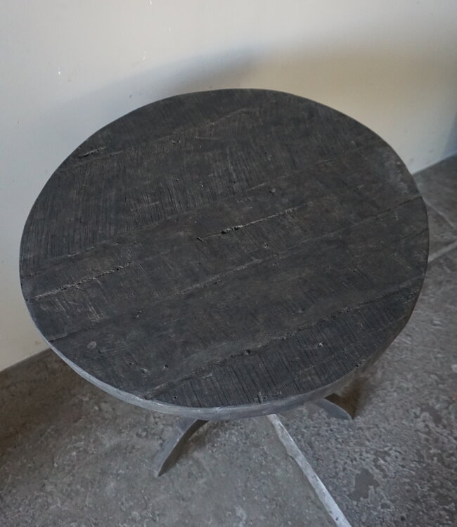 Rene Houtman Wijntafel | Teakhout | D60 x H75 cm | Nr 1