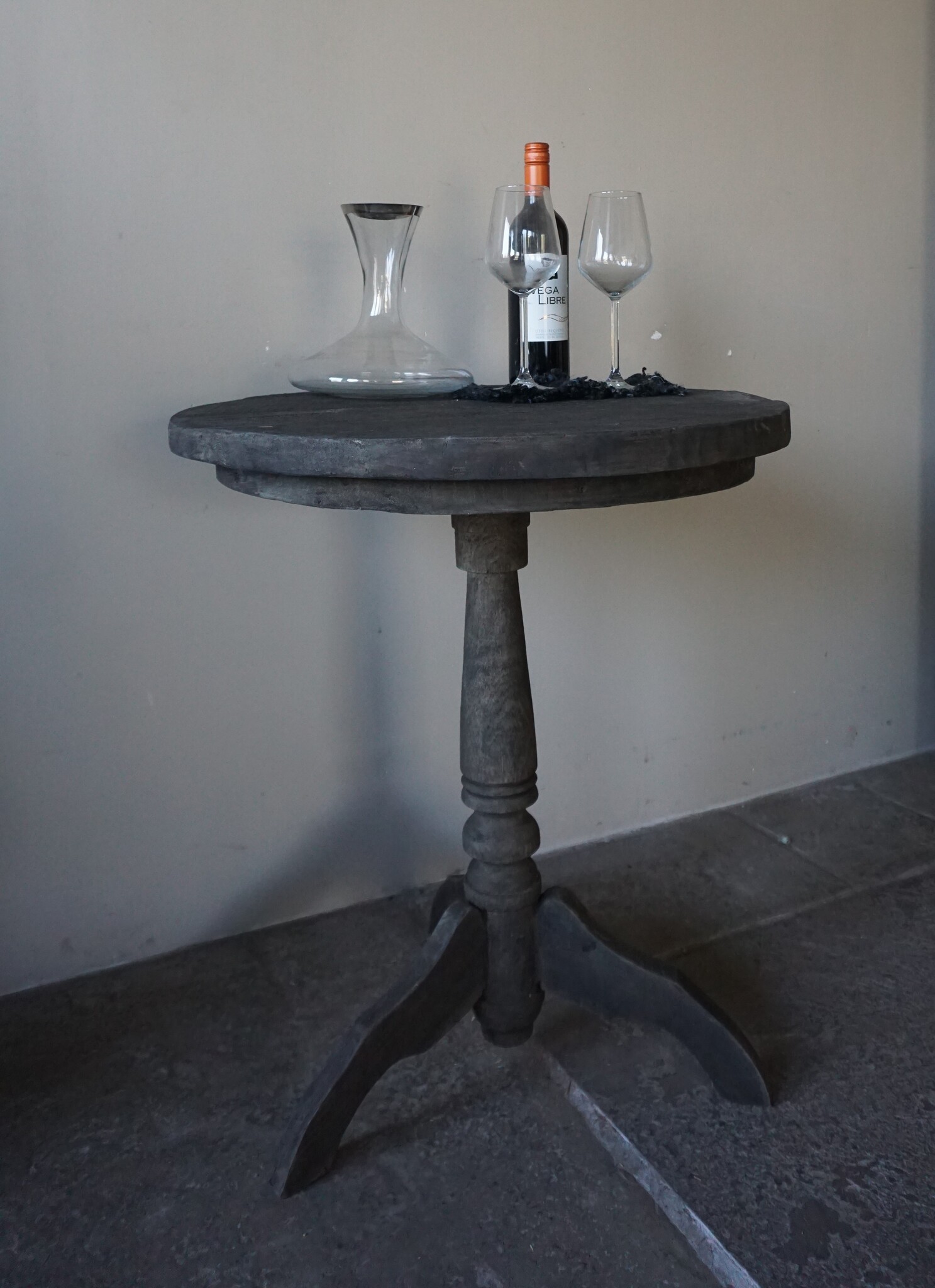 Rene Houtman Wijntafel | Teakhout | D60 x H75 cm | Nr 1