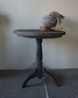Rene Houtman Wijntafel | Teakhout | D70 x H75 cm | Nr 1