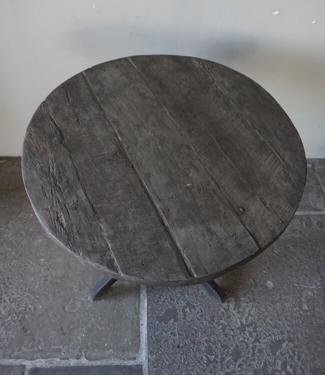 Rene Houtman Wijntafel | Teakhout | D70 x H75 cm | Nr 2