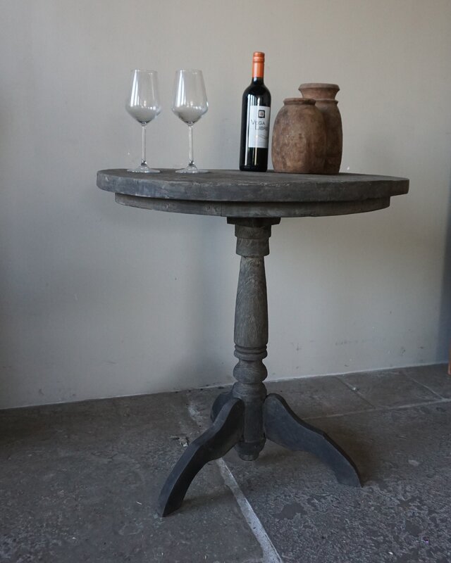 Rene Houtman Wijntafel | Teakhout | D70 x H75 cm | Nr 2