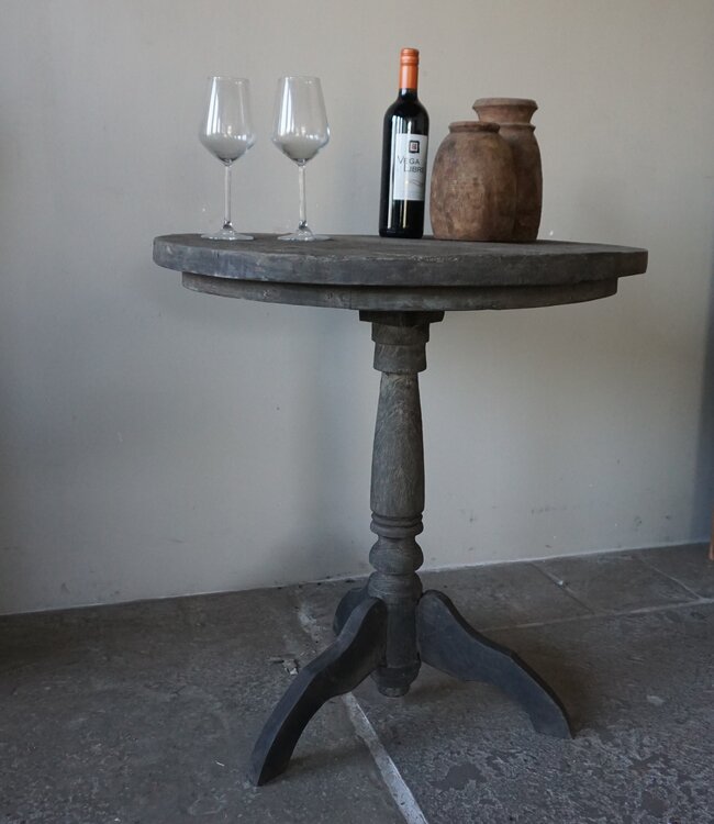Rene Houtman Wijntafel | Teakhout | D70 x H75 cm | Nr 2