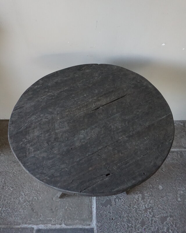 Rene Houtman Wijntafel | Teakhout | D80 x H75 cm | Nr 1