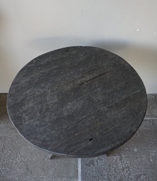 Rene Houtman Wijntafel | Teakhout | D80 x H75 cm | Nr 1