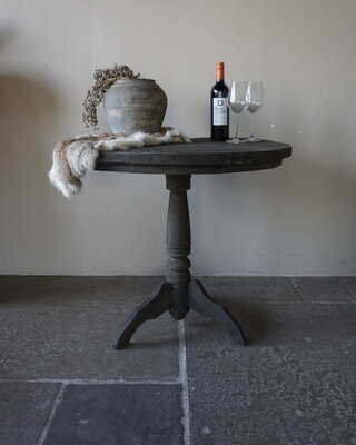 Rene Houtman Wijntafel | Teakhout | D80 x H75 cm | Nr 1