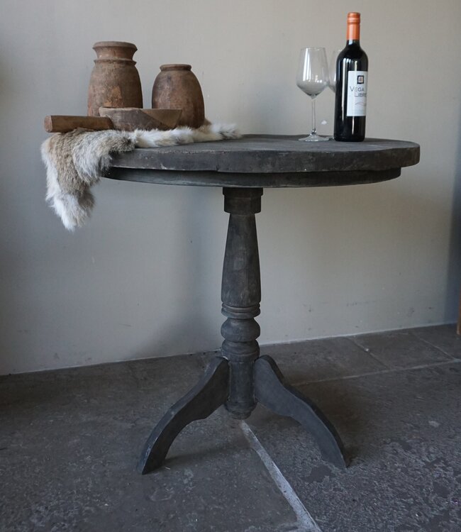 Rene Houtman Wijntafel | Teakhout | D80 x H75 cm | Nr 2