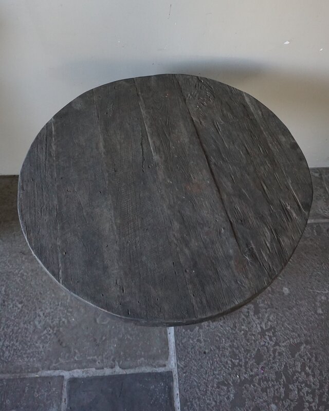 Rene Houtman Wijntafel | Teakhout | D80 x H75 cm | Nr 2