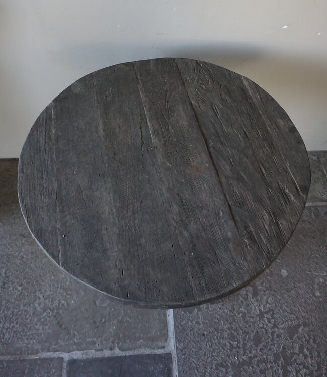 Rene Houtman Wijntafel | Teakhout | D80 x H75 cm | Nr 2