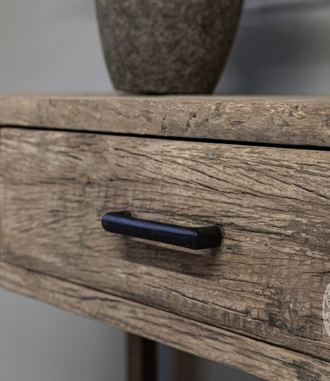 be-uniq Oud Houten Wandtafel | 3 lades | H80 x B100 x D40 cm