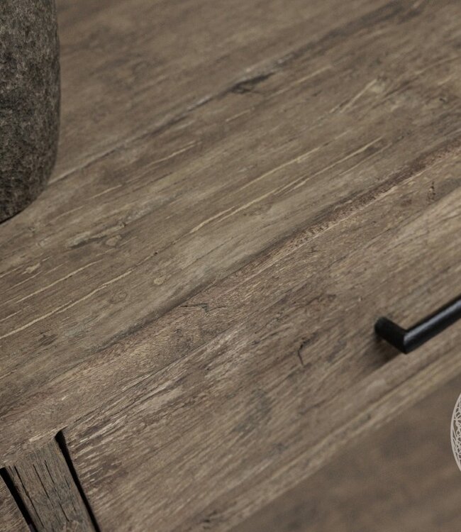 be-uniq Oud Houten Wandtafel | 3 lades | H80 x B100 x D40 cm