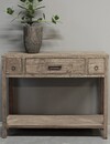 be-uniq Oud Houten Wandtafel | 3 lades | H80 x B100 x D40 cm