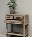 be-uniq Oud Houten Wandtafel | 3 lades | H85 x B75 x D40 cm