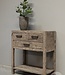 be-uniq Oud Houten Wandtafel | 3 lades | H85 x B75 x D40 cm