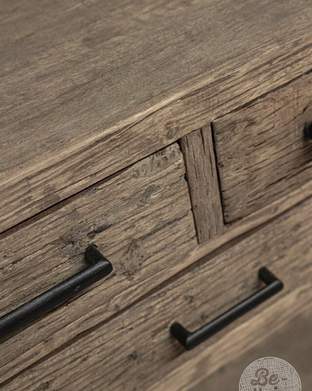 be-uniq Oud Houten Wandtafel | 3 lades | H85 x B75 x D40 cm