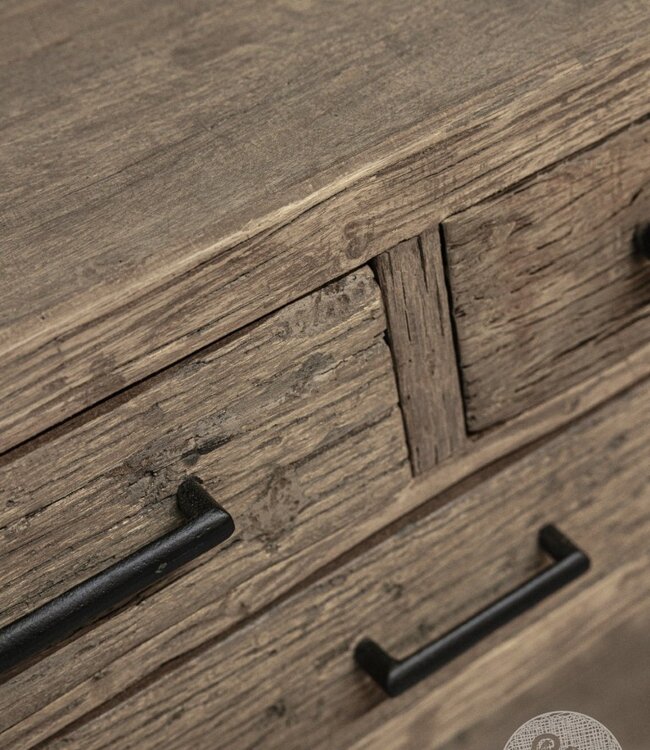 be-uniq Oud Houten Wandtafel | 3 lades | H85 x B75 x D40 cm