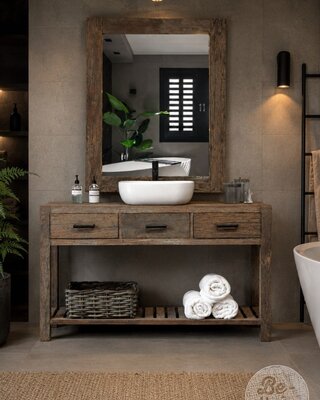 be-uniq Badkamermeubel Nice | Oud Hout | 3 Lades | 135 cm