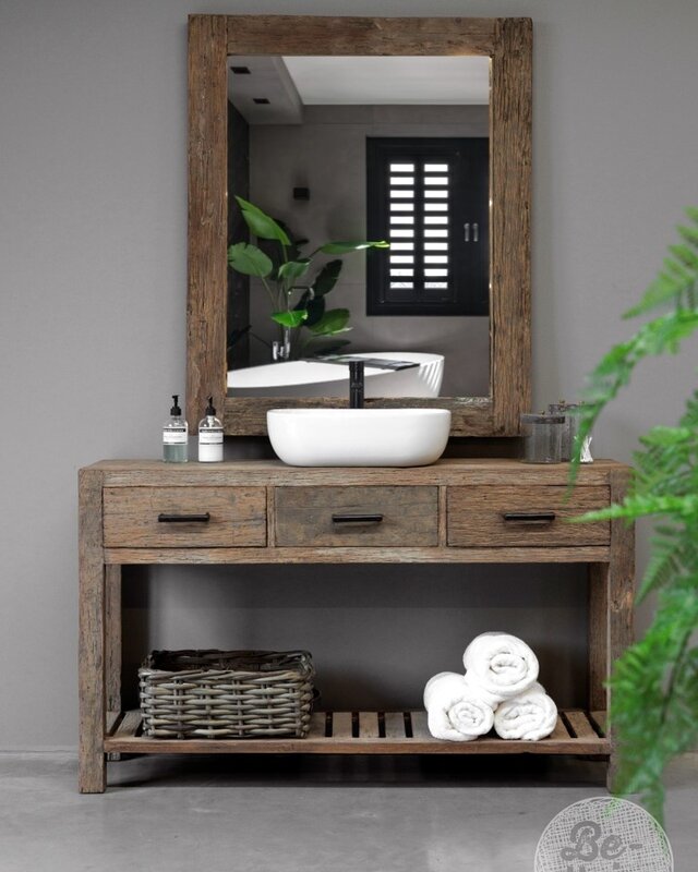 be-uniq Badkamermeubel Nice | Oud Hout | 3 Lades | 135 cm