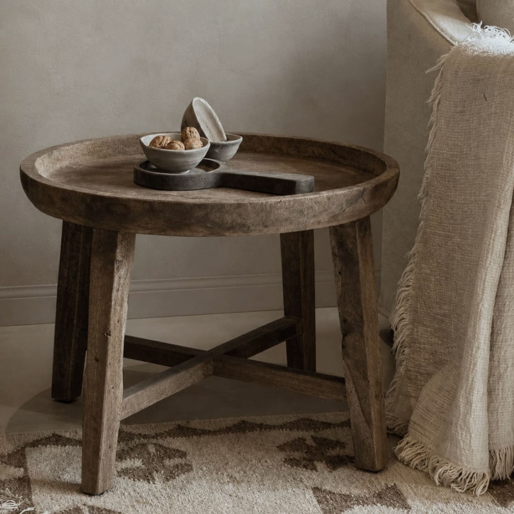 Luksa Home Collection Bijzettafel Suria Rond H60 x B45 Cm Hout