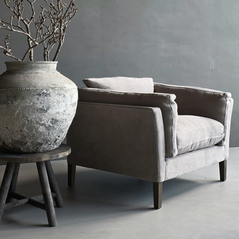 Luksa Home Collection Fauteuil Gijs Stof Taupe 89x106x73 cm