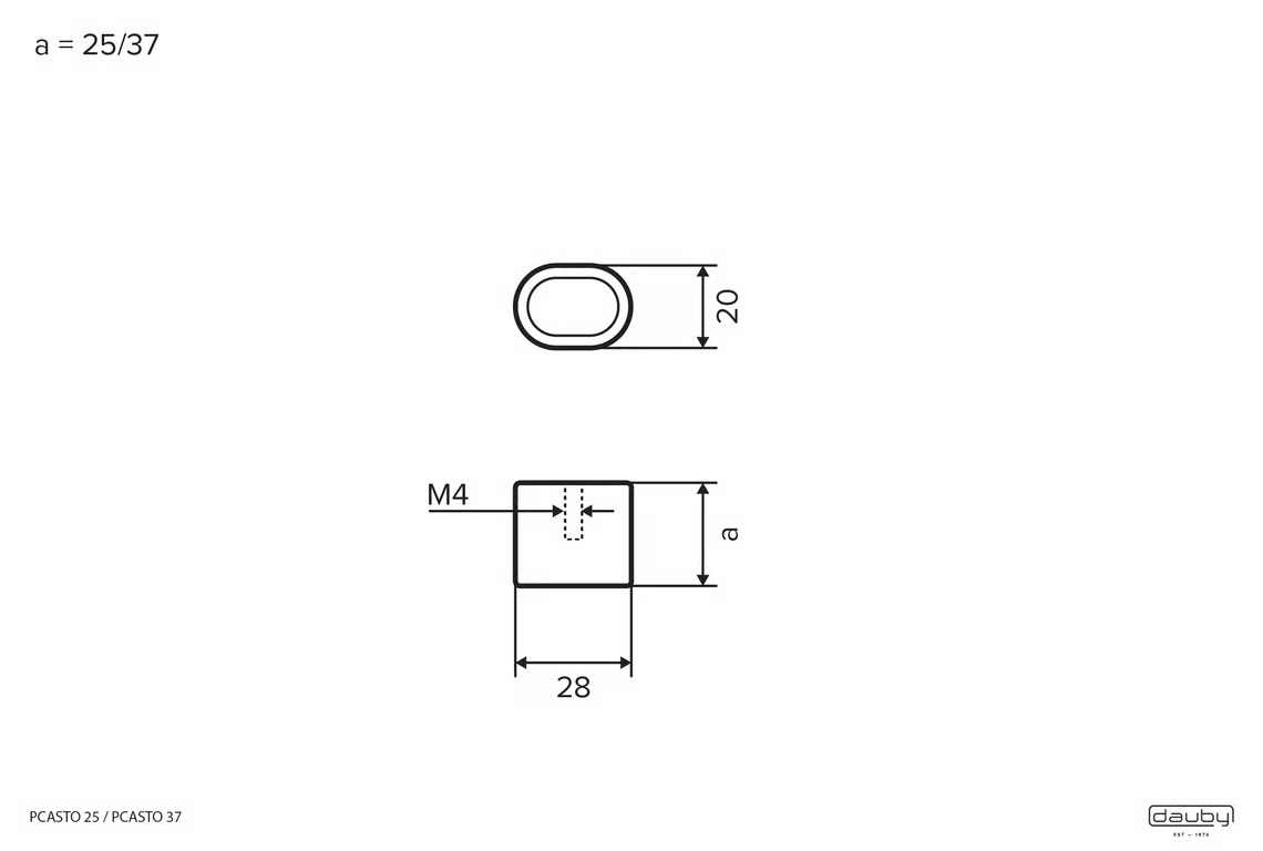 dauby STUK MEUBELKNOP PCASTO-25 | RUW BRONS