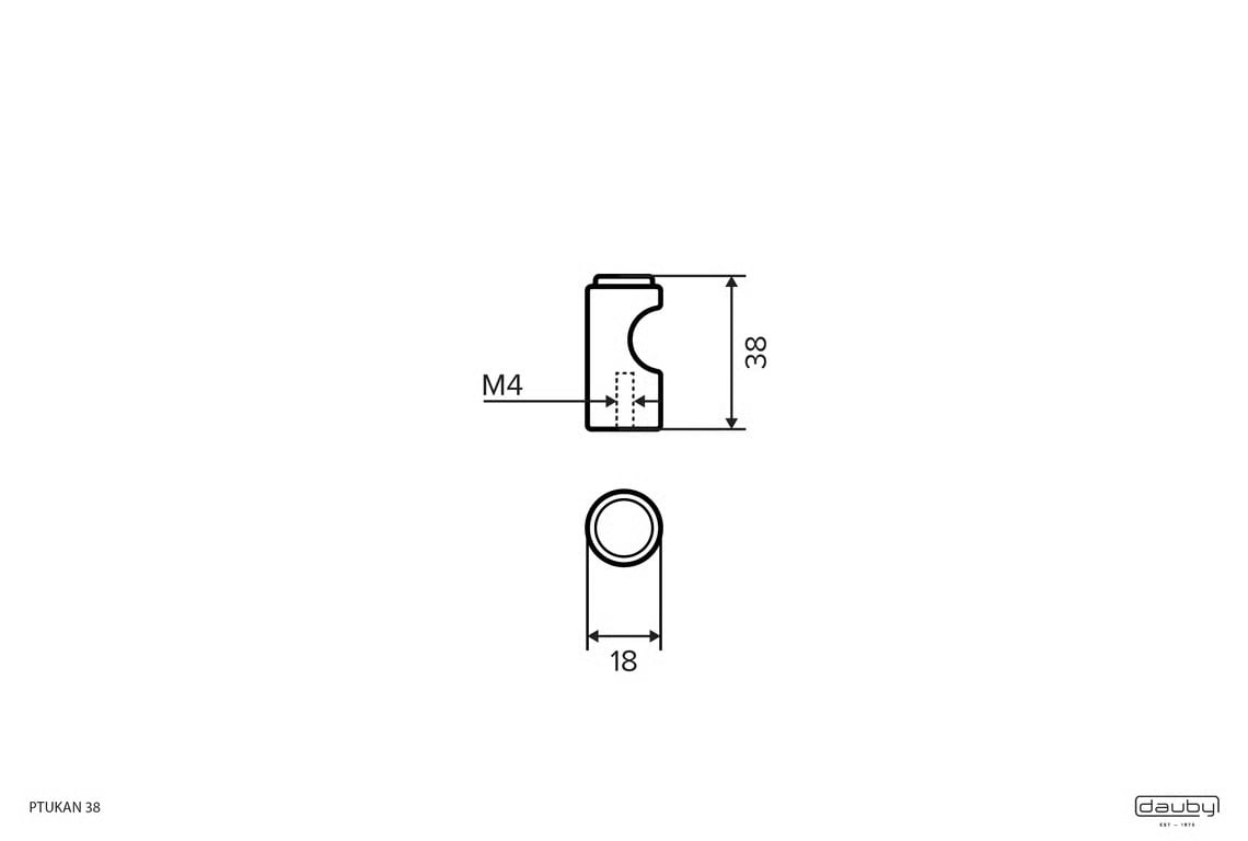 dauby STUK MEUBELKNOP PTUKAN-38 | MAT WIT BRONS (WBS)