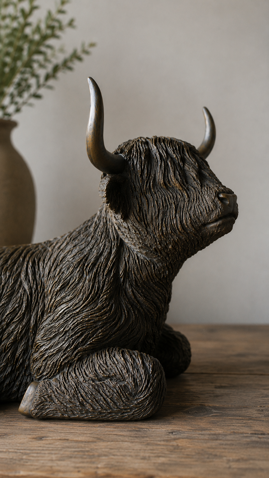 Rene Houtman Schotse Hooglander Liggend Bruin - H26 x B17 x L35
