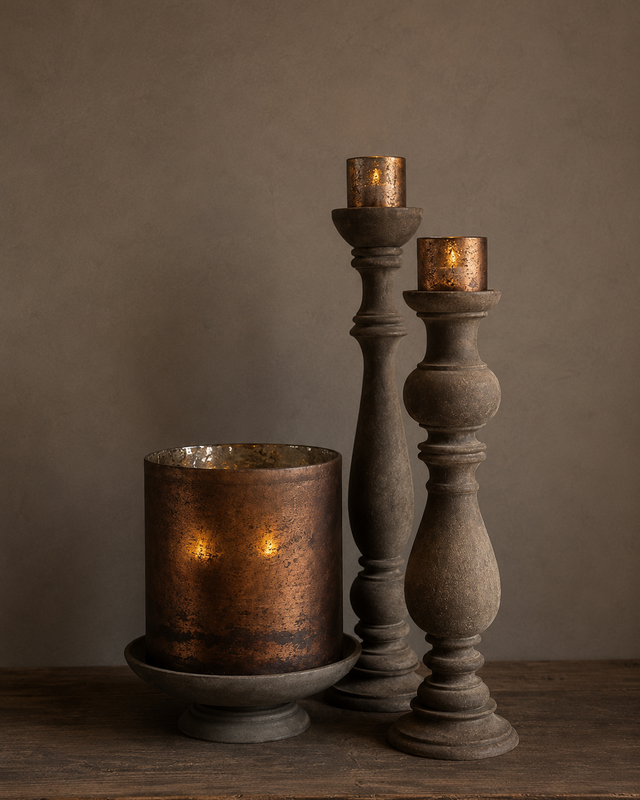 Rene Houtman Windlicht Cilinder Glas Bruin - 5 Maten