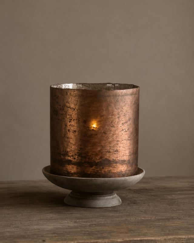 Rene Houtman Windlicht Cilinder Glas Bruin - 5 Maten