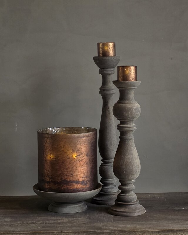 Rene Houtman Windlicht Cilinder Glas Bruin - 5 Maten