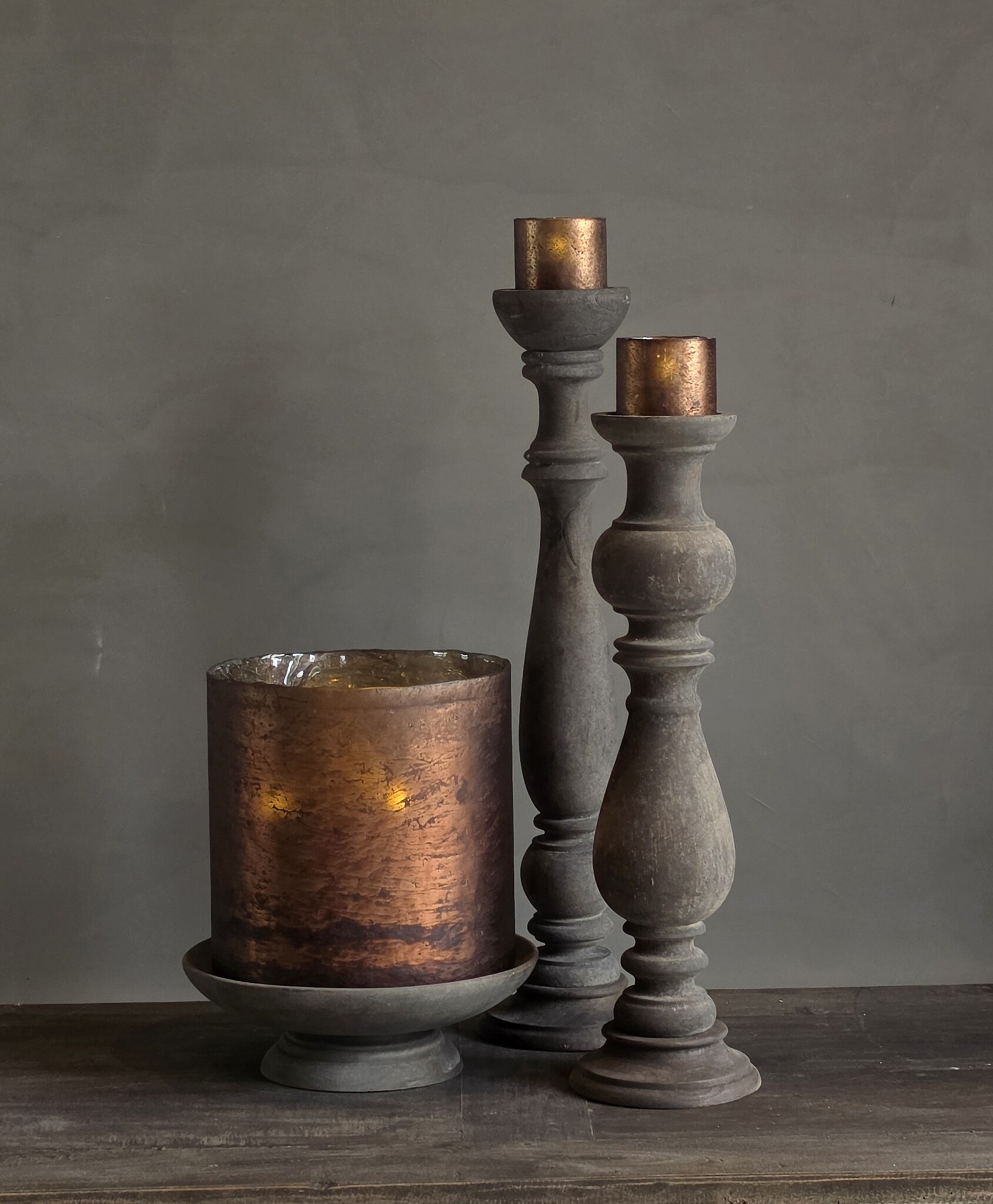 Rene Houtman Windlicht Cilinder Glas Bruin - 5 Maten