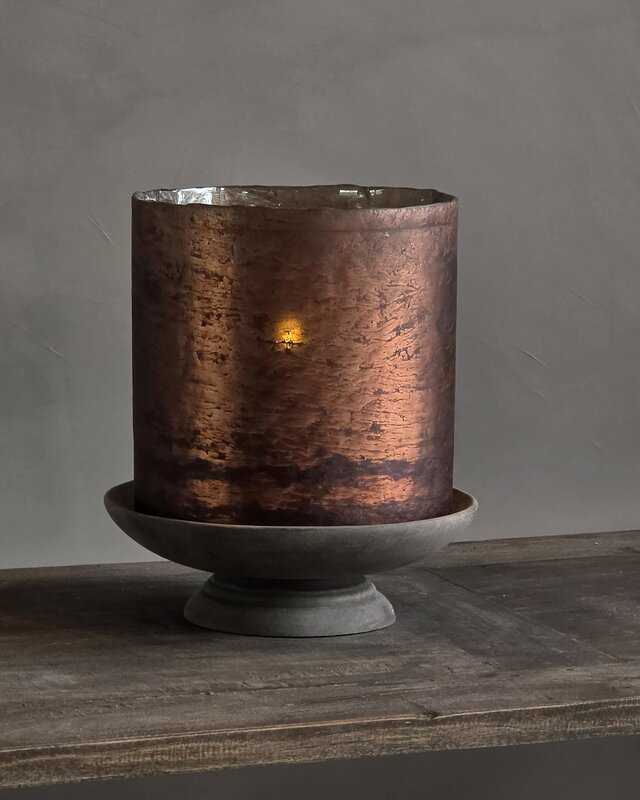Rene Houtman Windlicht Cilinder Glas Bruin - 5 Maten