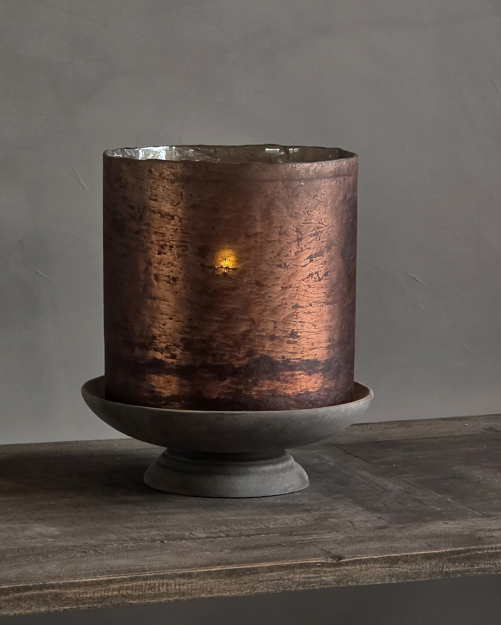 Rene Houtman Windlicht Cilinder Glas Bruin - 5 Maten