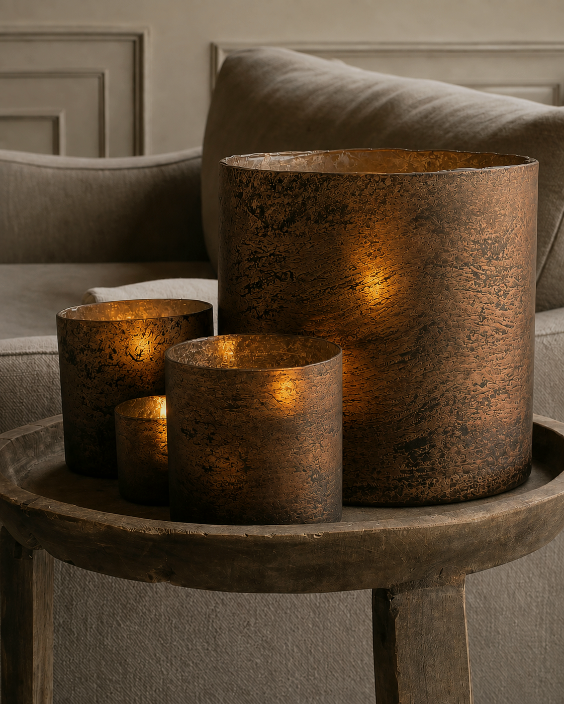 Rene Houtman Windlicht Cilinder Glas Bruin - 5 Maten
