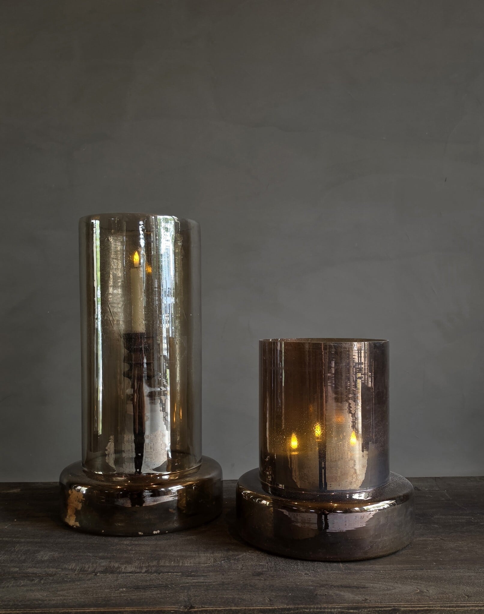 Rene Houtman Cilindervaas Donkerbruin Glas -2 Maten