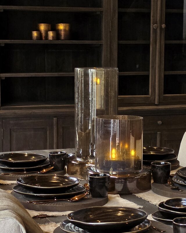 Rene Houtman Cilindervaas Donkerbruin Glas -2 Maten