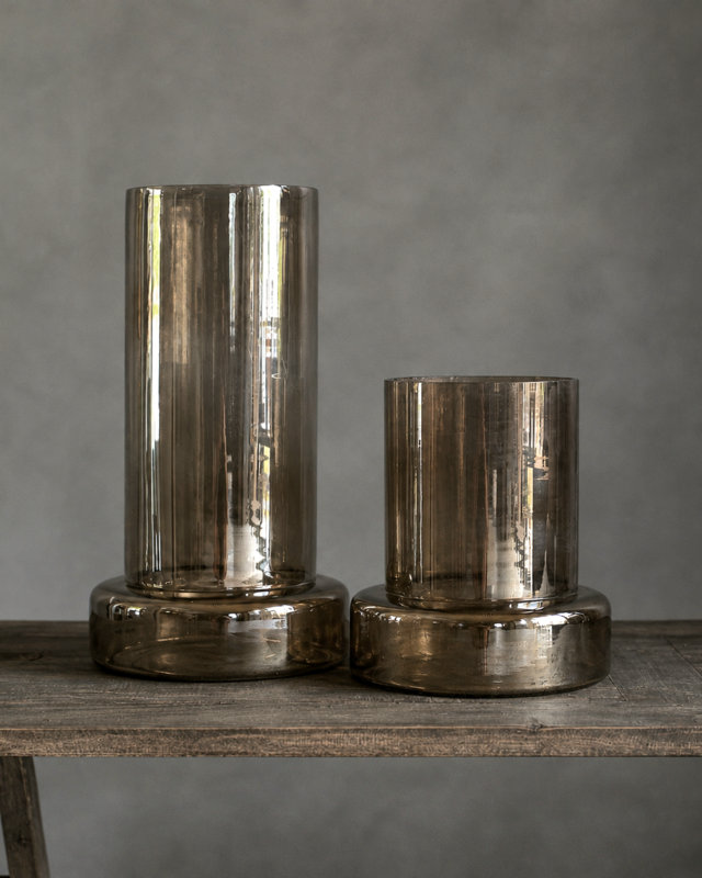 Rene Houtman Cilindervaas Donkerbruin Glas -2 Maten