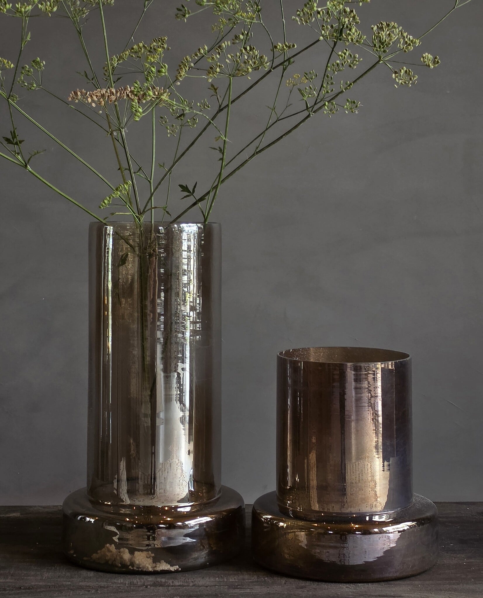 Rene Houtman Cilindervaas Donkerbruin Glas -2 Maten