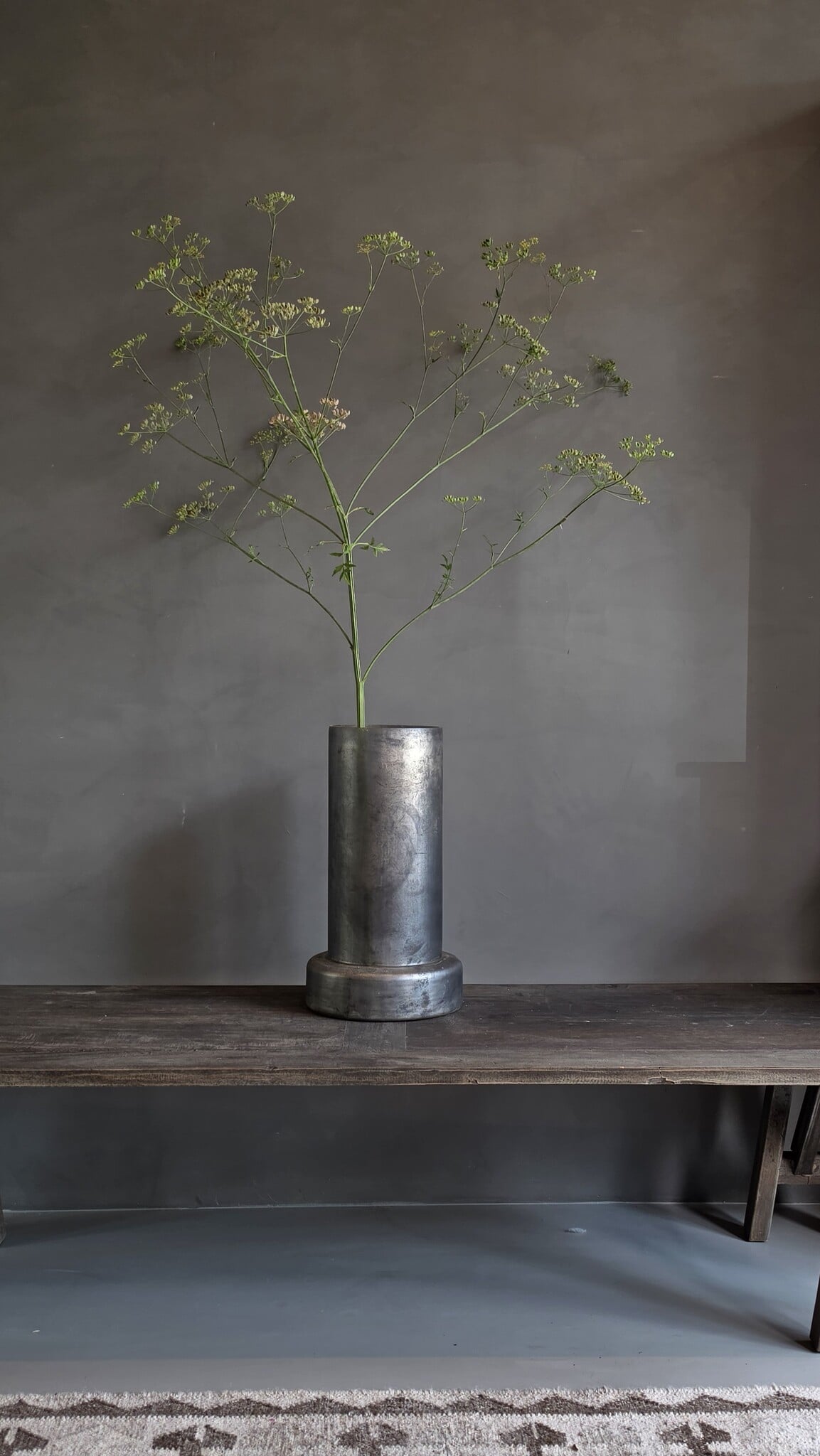 Rene Houtman Cilindervaas Zwart/Grijs Glas -2 Maten