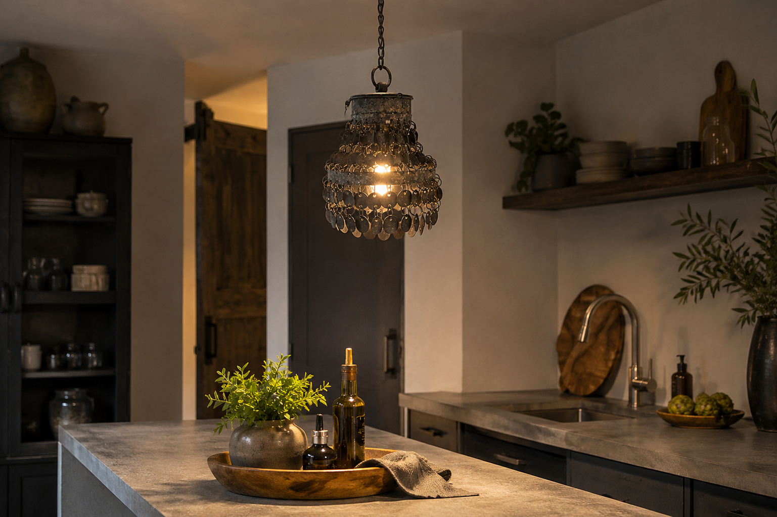 Rene Houtman Hanglamp Ramiro Grijs Metaal/Nikkel-15x15x39CM