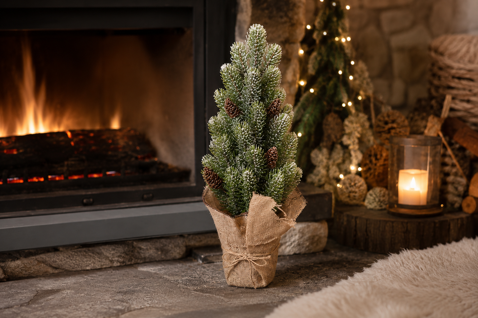 Rene Houtman Kerstboom Sneeuw Abia Glauca Groen-14x14x51CM
