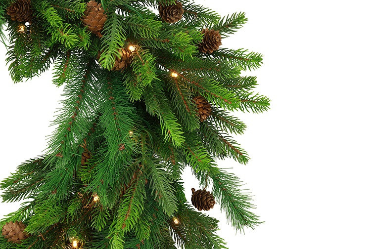 Rene Houtman Krans LED Abia S Groen Dennenappels - 60x60x5CM